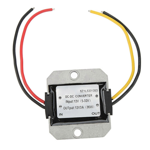 DC Converter Module Adjustable Voltage Regulator Stabilizer Module IP67 Waterproof 12V to 12V 3A