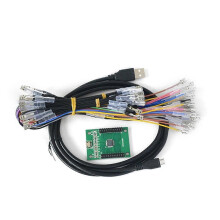Kaksoissoittimen ohjain USB JAMMA -ohjainkortti viiveettömällä arcade-peliohjaimella ja kaapelilla