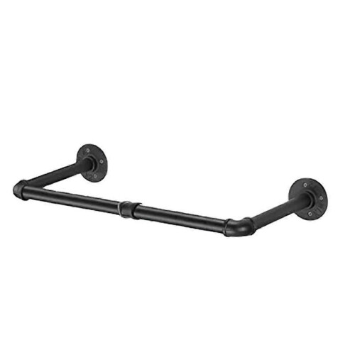 Mensole a muro robuste, compatibili con appendiabiti e cappotti, colore nero.
