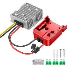 18V naar 12V step-down converter, compatibel met Milwaukee M18 accuadapter, DC 12V 20A 240W buck-converter,