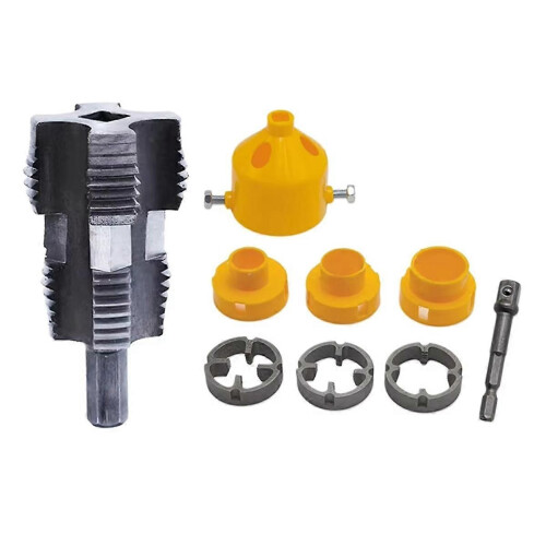 9pcs/Set PVC Pipe Threader Kit Pipe Threader Pipe Round Die 4/6 Points PPR Water Pipe Internal Thread Opener
