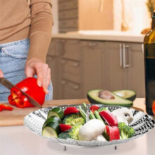 Folding Dish Steam Stainless Steel Food Basket Mesh Vegetable Vapor,M