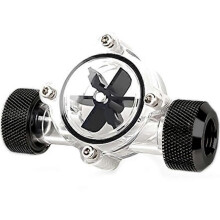 Indicatore di flusso G1/4 di pollice, corpo principale trasparente, lama nera, nero opaco