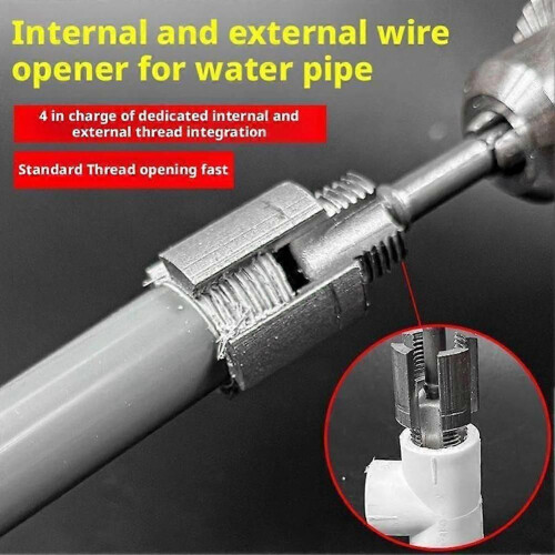 Integrated Internal & External Pipe Threading Tool 4/6 Points Inside Outside Water Pipe Thread Opener Combination 2