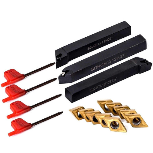 4x 12mm βάση εργαλείου τόρνου, ράβδος διάτρησης DCMT +10 τεμάχι 2