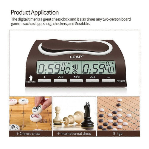 LEAP Chess Clock Advanced Digital Chess Timer with 7 Type 38 Timing Set Modes Clock Chess Timer 2