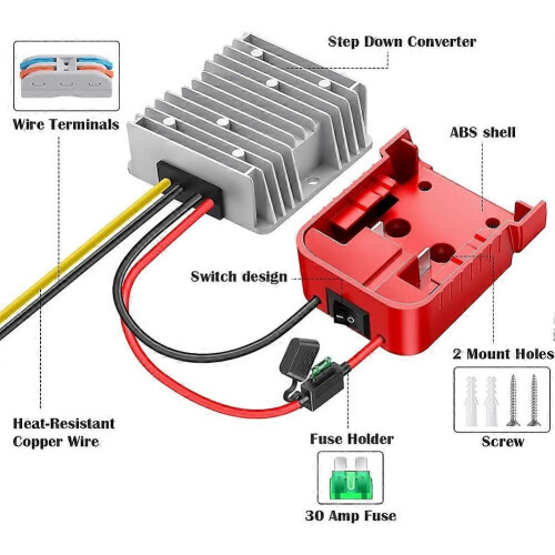 Μετατροπέας Step Down 18v σε 12v, για προσαρμογέα μπαταρίας Milwauk 2