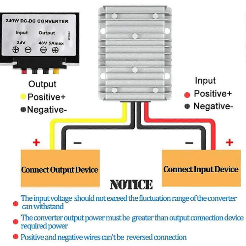 Μετατροπέας ισχύος ρυθμιστή τάσης DC 24V σε 48V 5A 240W DC, αδιάβροχος 2
