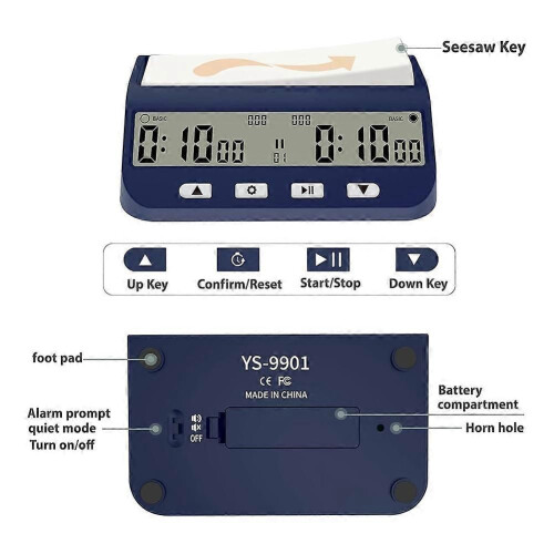 Chess Clock, Competition Specific Chess Timer, Portable Digital Electronic Large Screen Chess Clock 1