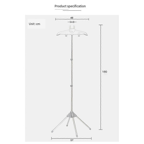 Display Stand Clothes Hanger Foldable Tripod Steamer Rack Black 2