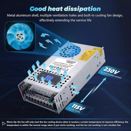 Ρυθμιζόμενο τροφοδοτικό DC 24V 600W, Μετατροπέας τροφοδοτικού AC 110V/220V σε DC 0-24V DC, fo 2