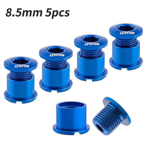5Pcs Chainring Bolts Set 8.5mm Double Chainring Screws Blue 1