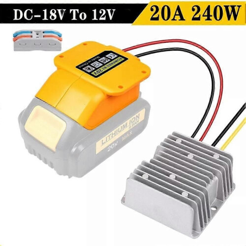 Συμβατός προσαρμογέας μετατροπέα για Dewalt DC 18V σε 12V 20A 240W 1