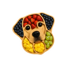 Handcrafted Wooden Tray Dog Head Shaped Design Serving-Labrador