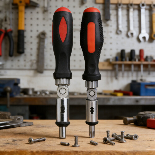 Adjustable Ratchet Screwdriver with Rotatable Ratchet-Type A 2