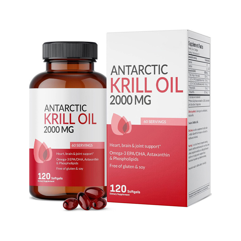 (360) TECEPEC Antarctic Krill Oil 2000mg Omega-3 + Astaxanthin + EPA 120s
