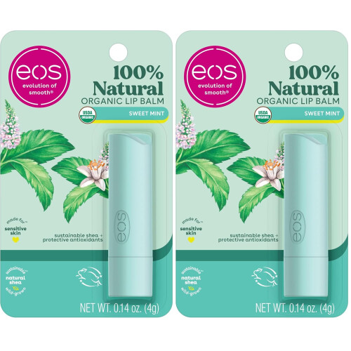 eos 100% Natural- Lip Balm-Sweet Mint 0.14oz 2Pack