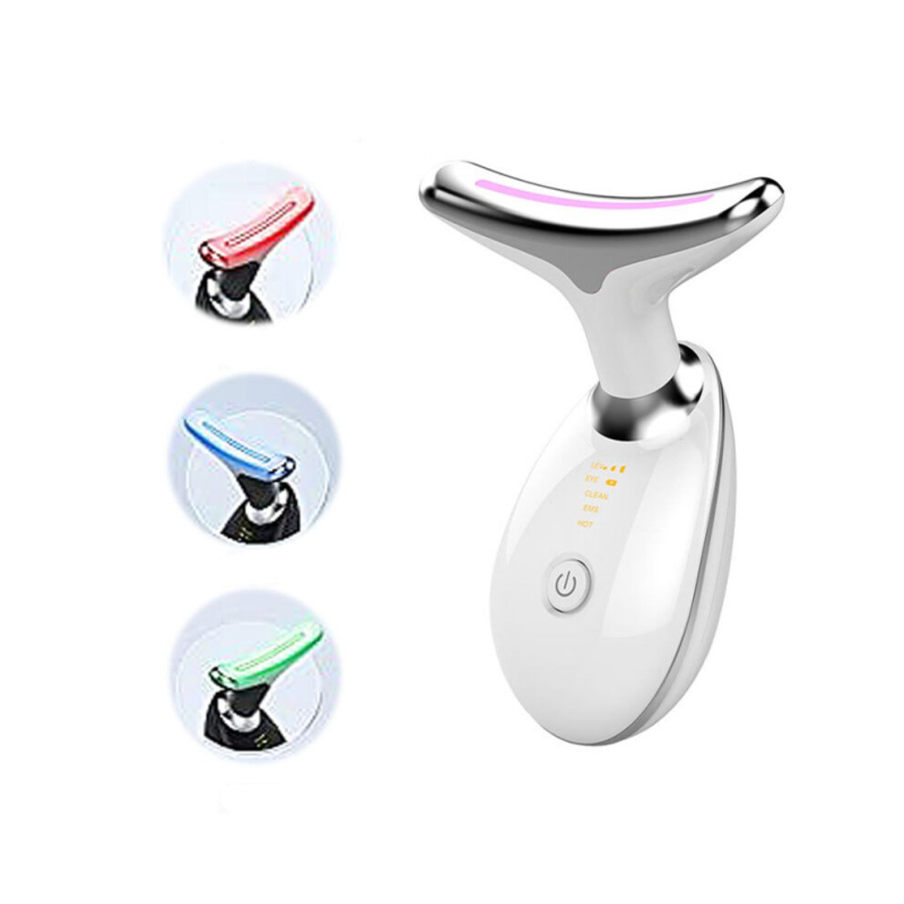 Inf Light/White 7 Color Led Therapy Neck Massager With Ems, Sonic Vibration & Thermal Function