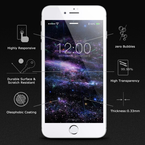 Displayschutz iPhone 8 Plus gehärtetes Glas 2