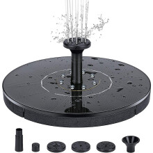 Solar Springbrunnen 18 cm mit weißer LED-Beleuchtung