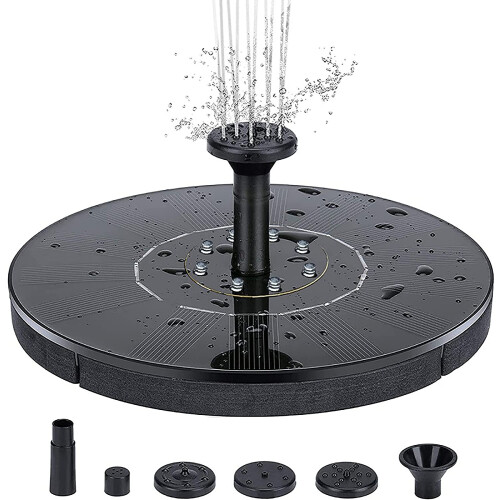 Solar Springbrunnen 18 cm mit weißer LED-Beleuchtung