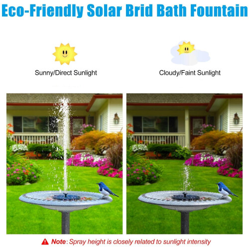 Solar Springbrunnen 18 cm mit weißer LED-Beleuchtung 1