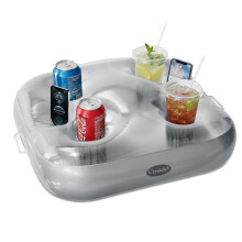 Inflatable Floating Drink Holder Clear PVC Pool Food Drink Tray For Swimming