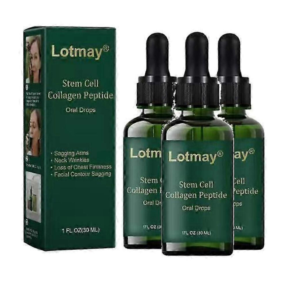 (3pcs) 1-3X Lotmay Stem Cell Collagen Peptide Drops, Lift & Firm Skin, Reduce Wrinkles