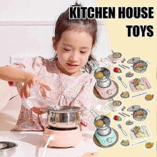 (Pink) Real Cooking Kitchen Set 2025 Kids Mini Kitchen Toys