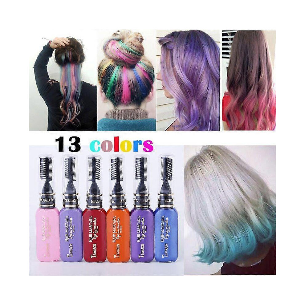 (Gray) Girls Temporary Hair Mascara Color Chalk Dye Kit