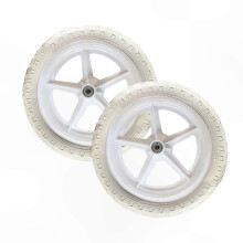 (White) Lot de 2 roues de vélo enfant 12 pouces, pneus increvables, roues de support pour vélo