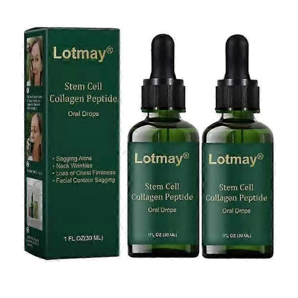 (2pcs) 1-3X Lotmay Stem Cell Collagen Peptide Drops, Lift & Firm Skin, Reduce Wrinkles