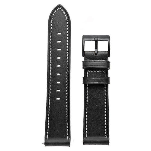 (Black) Garmin Forerunner 265/255 22mm Genuine Leather Watch Strap 2