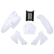 (White) Kit de garde-boue de carrosserie en plastique tricolore pour moto tout-terrain KTM SX 50cc (2003-2008).