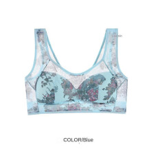 (blue bra, XXXL) Ice Silk Lace Cooling Comfort Bra & Panty Set