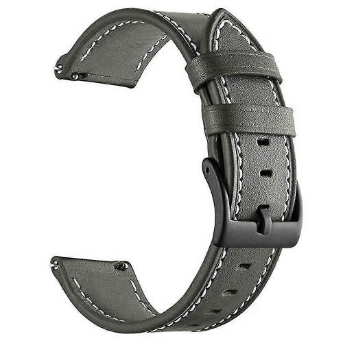 (Grey) Garmin Forerunner 265/255 22mm Genuine Leather Watch Strap