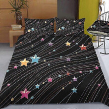 (8, 240take210cm 3pcs) Night Sky Kids Duvet Cover Set Dark Blue Bedding