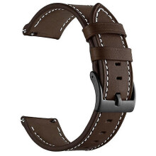 (Coffee) Garmin Forerunner 265/255 22mm Genuine Leather Watch Strap