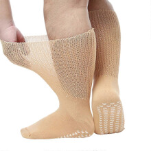 (Yellowish dispensing) Calze extra larghe per diabetici, ideali per piedi gonfi, con suola antiscivolo e non costrittiva, per uomo e donna.