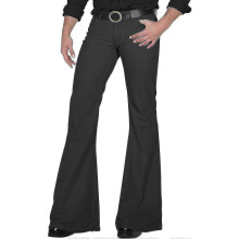 (X-Large, A003-black) 70s Disco Bell Bottom Jeans for Men, Vintage Denim Pants