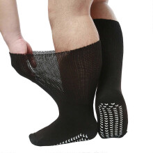 (Black dispensing plu) Calze extra larghe per diabetici, ideali per piedi gonfi, con suola antiscivolo e non costrittiva, per uomo e donna.
