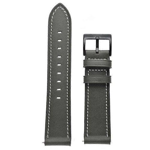 (Grey) Garmin Forerunner 265/255 22mm Genuine Leather Watch Strap 2