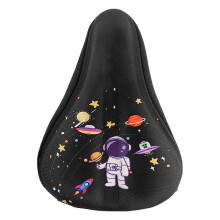 (Black astronaut, S) Coprisella per bicicletta per bambini, in morbida schiuma memory foam, protezione rinforzata per la sella.
