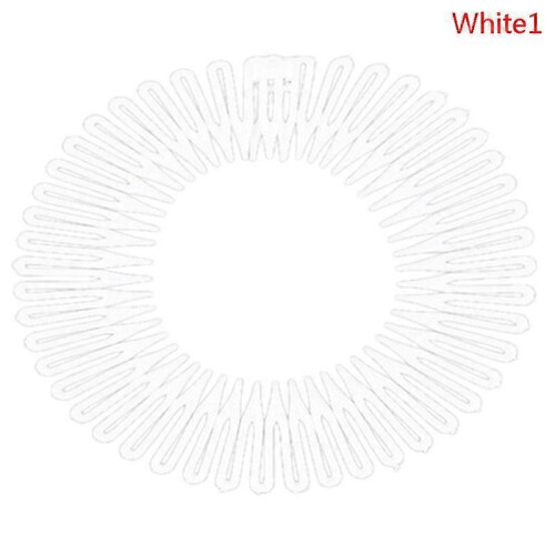 (White, 1) Women's Plastic Full Circle Stretch Diamond Flexible Comb Teeth Headband