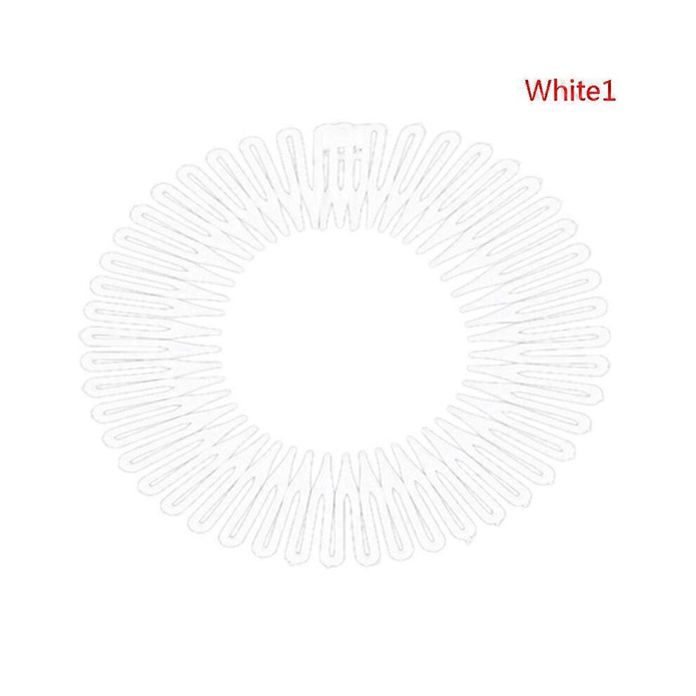 White (, 1) Women's Plastic Full Circle Stretch Diamond Flexible Comb Teeth Headband