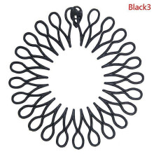 (Black, 3) Fascia per capelli da donna in plastica elasticizzata a cerchio completo con denti a rombo flessibili