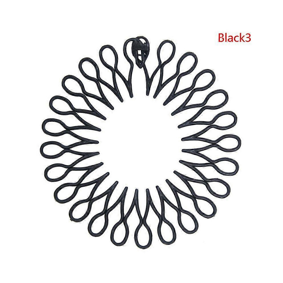 Black (, 3) Women's Plastic Full Circle Stretch Diamond Flexible Comb Teeth Headband