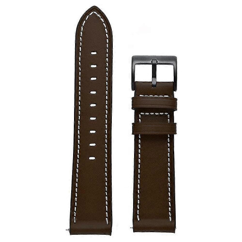 (Coffee) Garmin Forerunner 265/255 22mm Genuine Leather Watch Strap 2