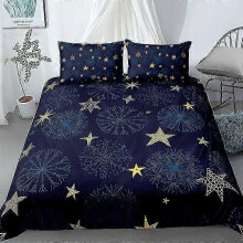 (13, 210take210cm 3pcs) Night Sky Kids Duvet Cover Set Dark Blue Bedding