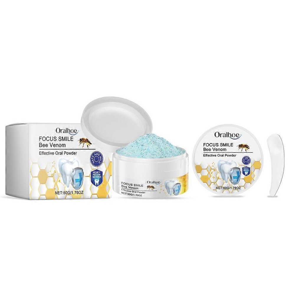 (3pcs) Focussmile Bee Venom Teeth Whitening Powder, Brightens Teeth & Gums, Fresh Breath, Stain Removal